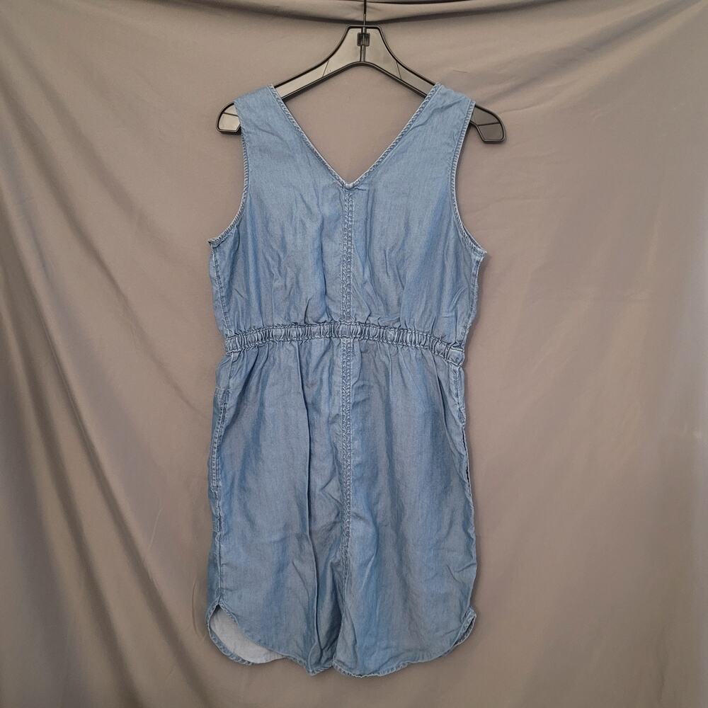 Time & Tru Women's Jean Dress Size M (8/10) Blue Denim Draw String Waist Pockets - Picture 5 of 5